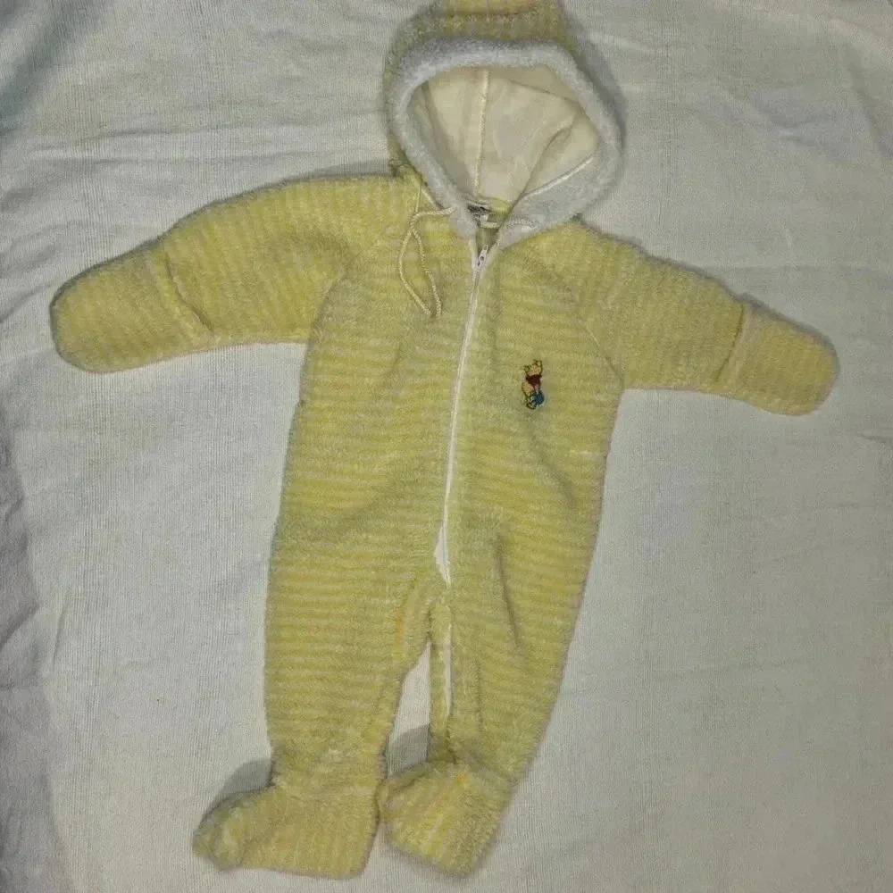 Vintage Disney Winnie the Pooh hooded Sherpa onesie. Size small.